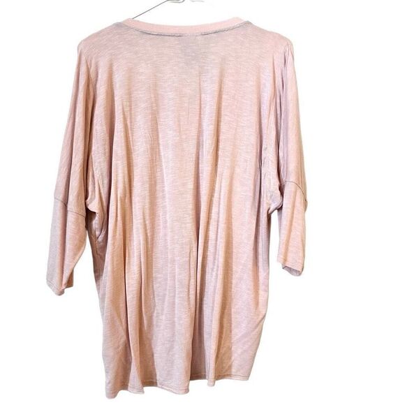 Dolan Left Coast Collection Dolman Sleeve Jersey Pleated Pintuck Tee Pink Medium - Picture 2 of 4